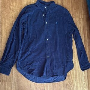 Ralph Lauren Blue Corduroy Casual Button Down Shirt